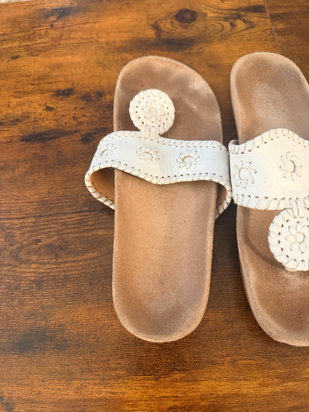 Jack Rogers White Leather Slide Sandals – Size 7.5 - Picture 3 of 3